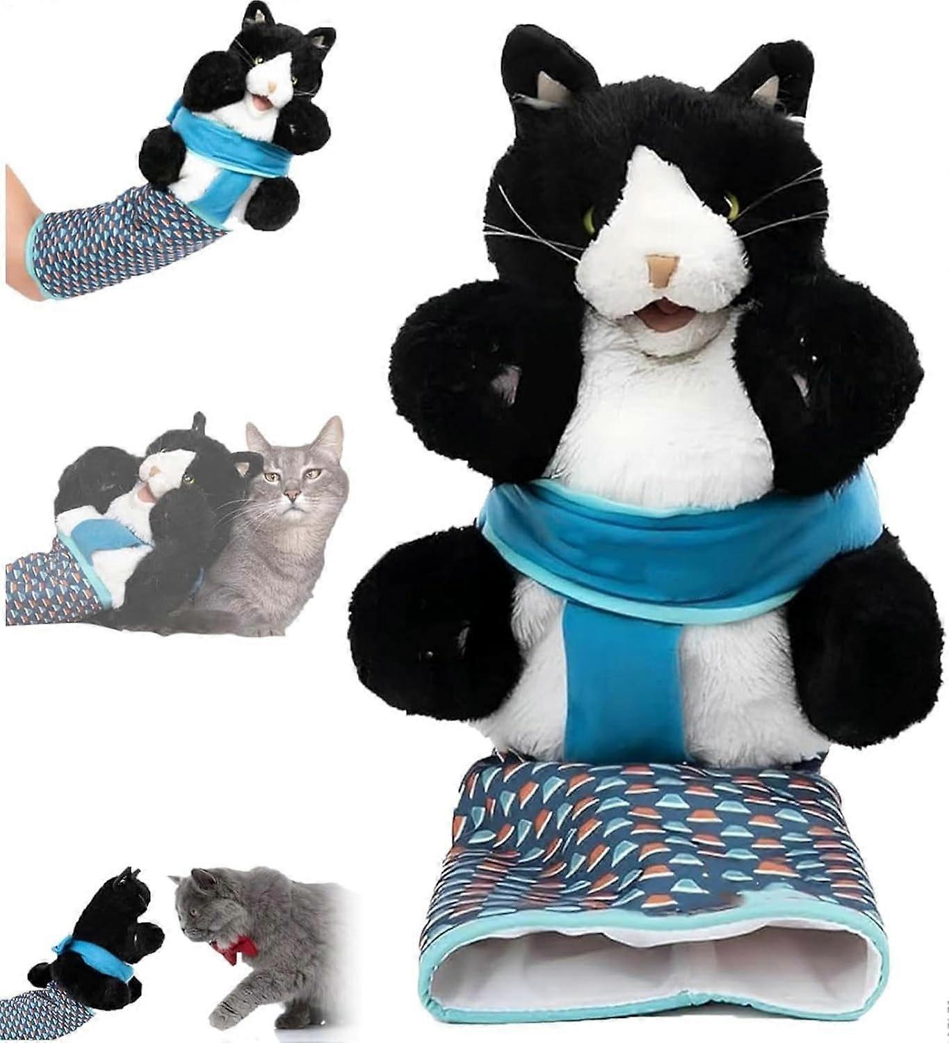Cat Ringer Hand Puppet, Cat Puppet Wrestler, Funny Cat Doll Wrestling Toy