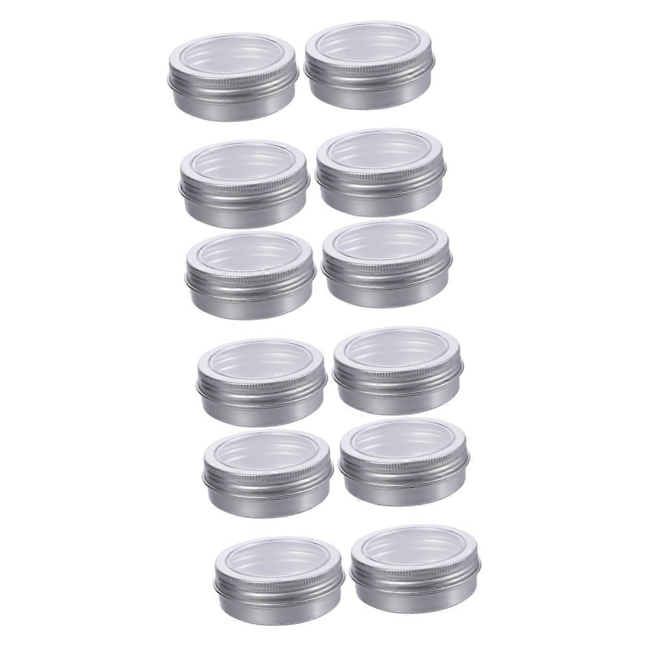 Under Packed Cream Pot Storage Boxes - Pack of 36 Aluminium Tin Cans with Window for Candles, Jewelry, and Candy, 6.5x2.5cm