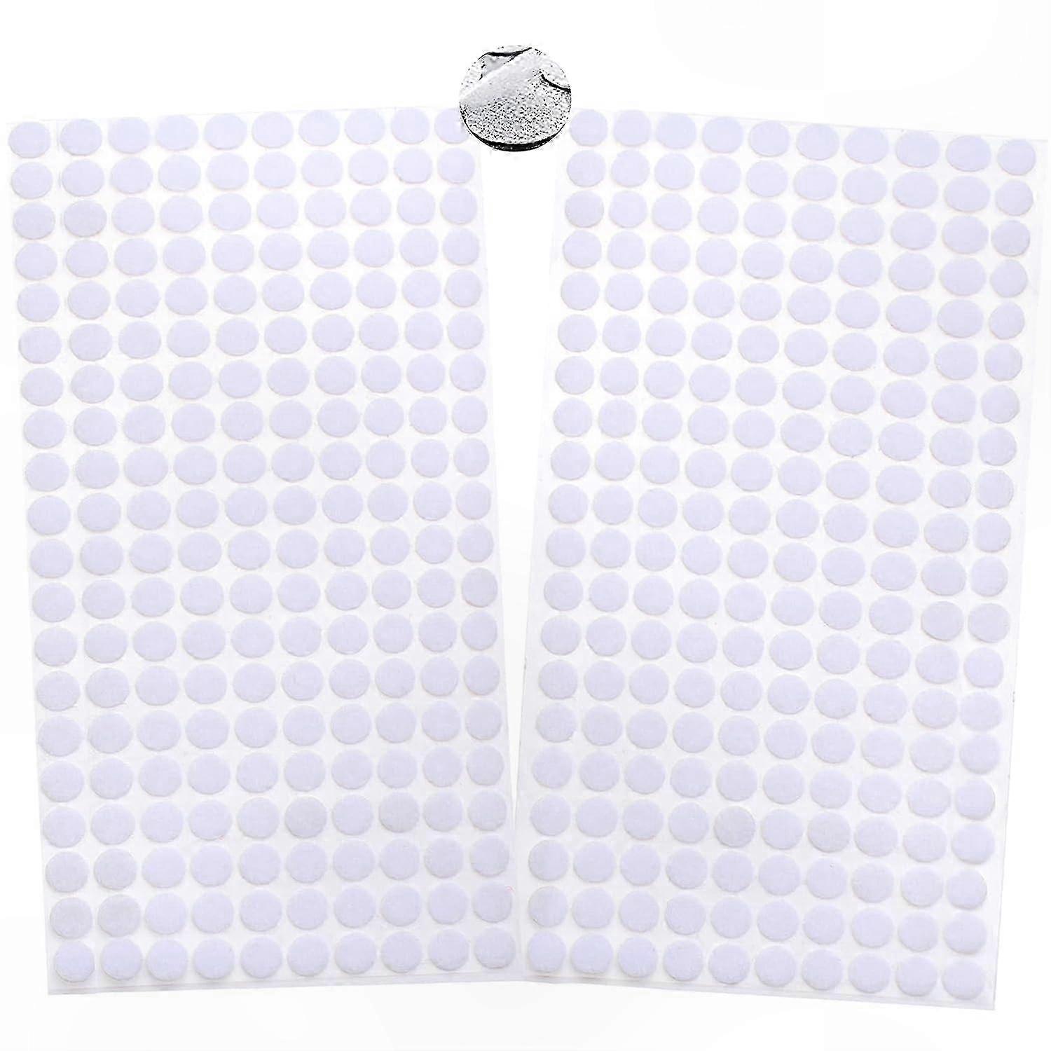 400 Self-Adhesive Dots, 200 Pairs Double-Sided Sticky Pads, 10mm White Hook and Loop Dots for Crafting and Organization