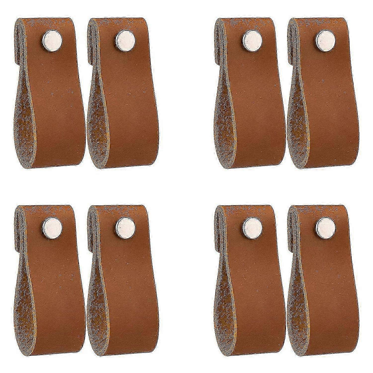 درج جلدي يسحب 8 قطع مقابض مضمقة جلدية مصنوعة يدويا من الجلد الخالص لأبواب الخزانة و SZRH A-D