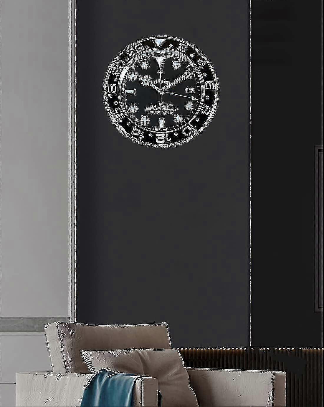 ロレックス サブマリーナー 壁掛け時計 ダイニングルーム、リビングルーム、スタジオなどに適しています(ブラック)