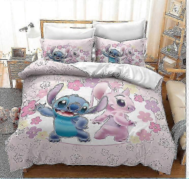 2025 Sti11 Stitch 3d Impresso Conjunto de Cama Capa de Edredão Capa de Edredão Fronha Presente para Crianças PYL