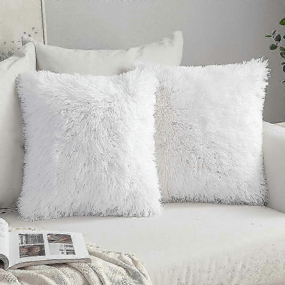 Soft Faux Fur Pillow Covers - Soft and Cute Square Throw Pillow Case for Living