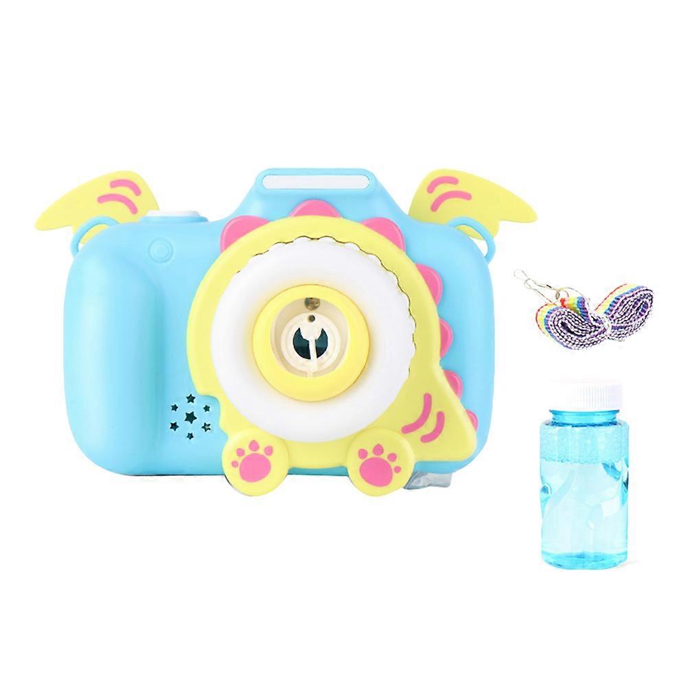 Dinosaur Bubble Blower Toy Camera Shape Bubble Machine for Children Blue Light and Music Automatic Bubble Maker 1Pcs
