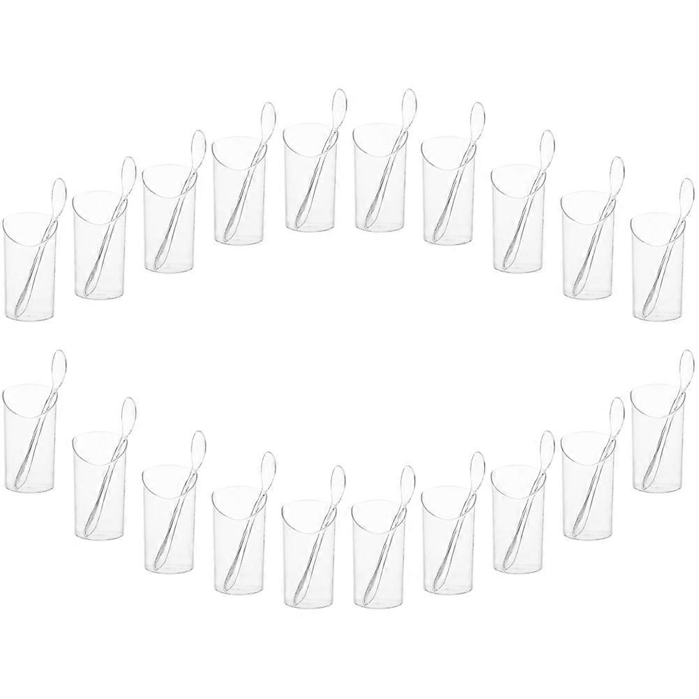 Chocolate Mousse Cups Mini Straight Cylinder for Weddings Transparent Food Display 20Pcs
