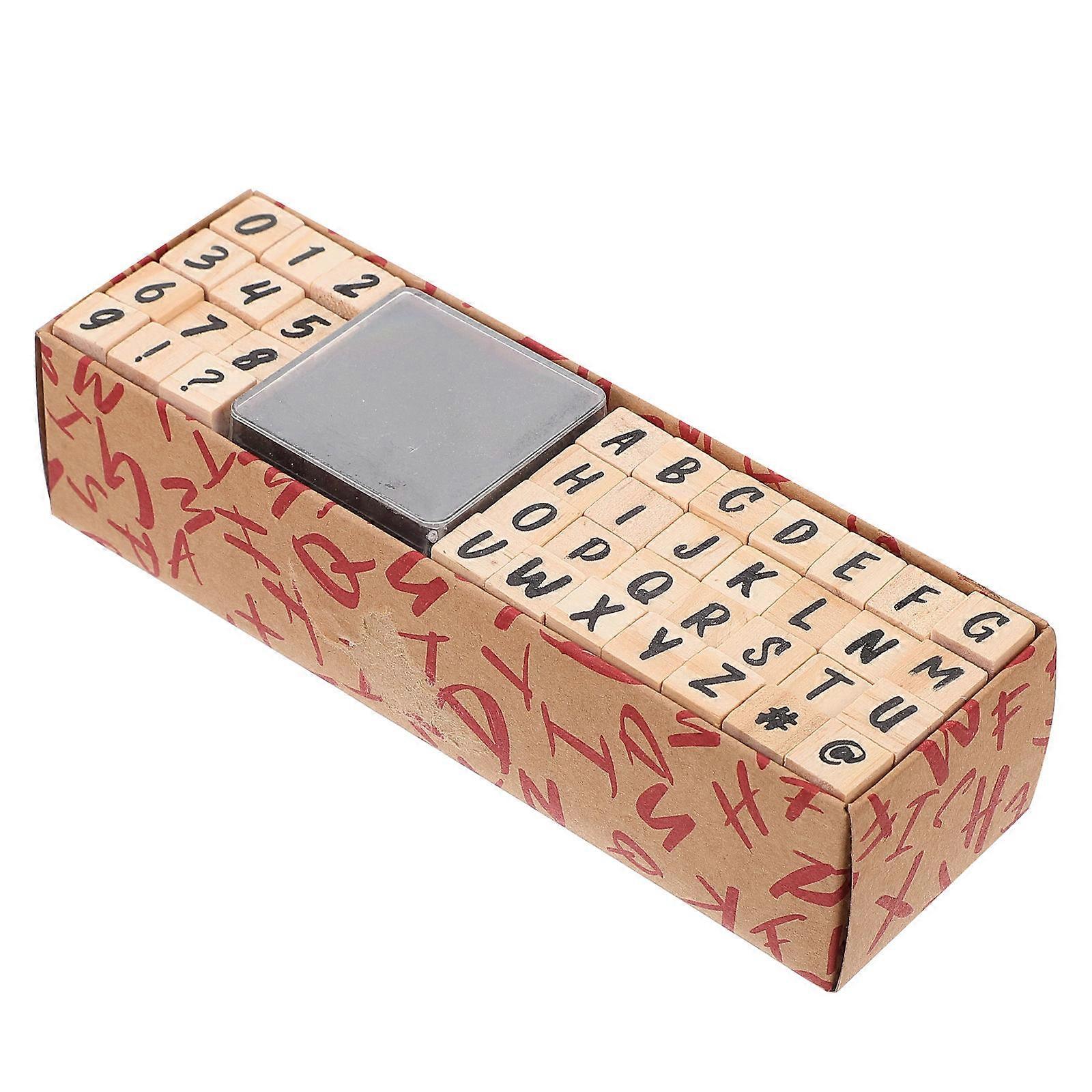 Scrapbook Stamp Set Wooden Seal for Diary Light Brown Stamping 1 Set