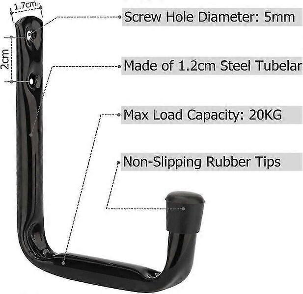 Άγκιστρα σχήματος J 10 cm, 6 τεμάχια, κατάλληλα για πολλαπλά σενάρια με φέρουσα ικανότητα 20 kg