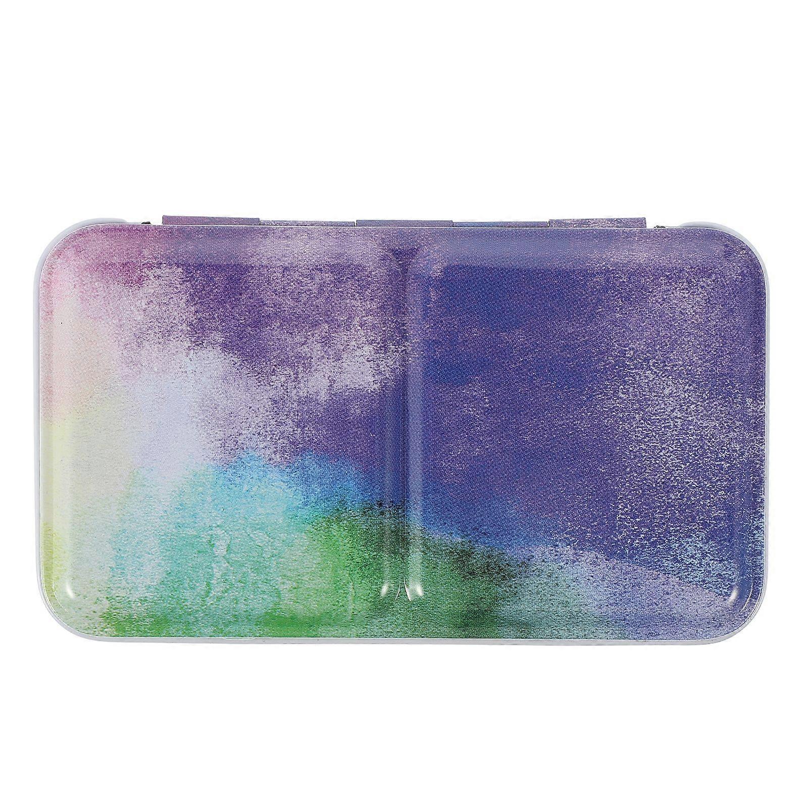 1 Set of Water Color Lightweight Tinplate Box Pigment Tinplate Case Empty Watercolor Plate Paint Box