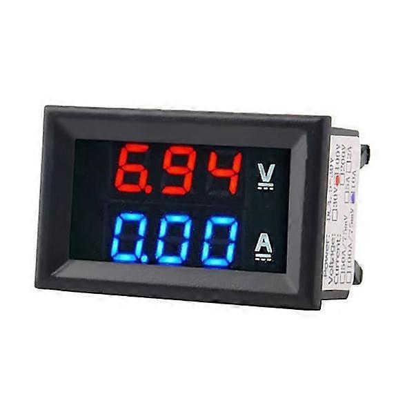 Voltmeter Amperemeter LED Dual Volt Ampere Meter Spannung Strommesser N4H0 schwarzA 10A rot und blau
