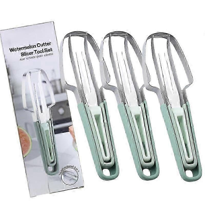 coupe-glace à la pastèque avec fourchette et trancheuse 3en1