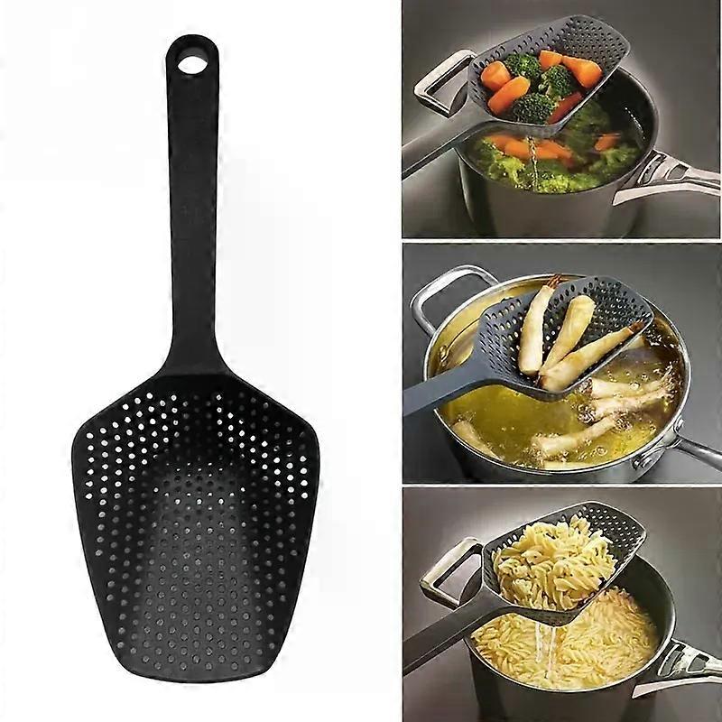 Large Scoop Colander Strainer Multifunctional Plastic Pasta Spoon Drain Shovel Strainers Long handle for Kitchen Cooking