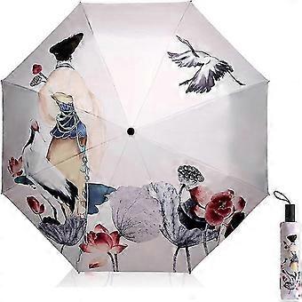 Zonneparaplu voor vrouwen UV-beschermingsparaplu Lady opvouwbare paraplu's Kleine lichtgewicht 210T 8 botten parasols