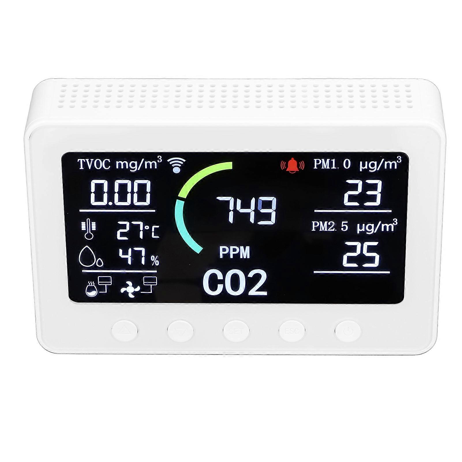 Smart Air Quality Monitor PT02 LCD CO2 Temp Humidity Sensor