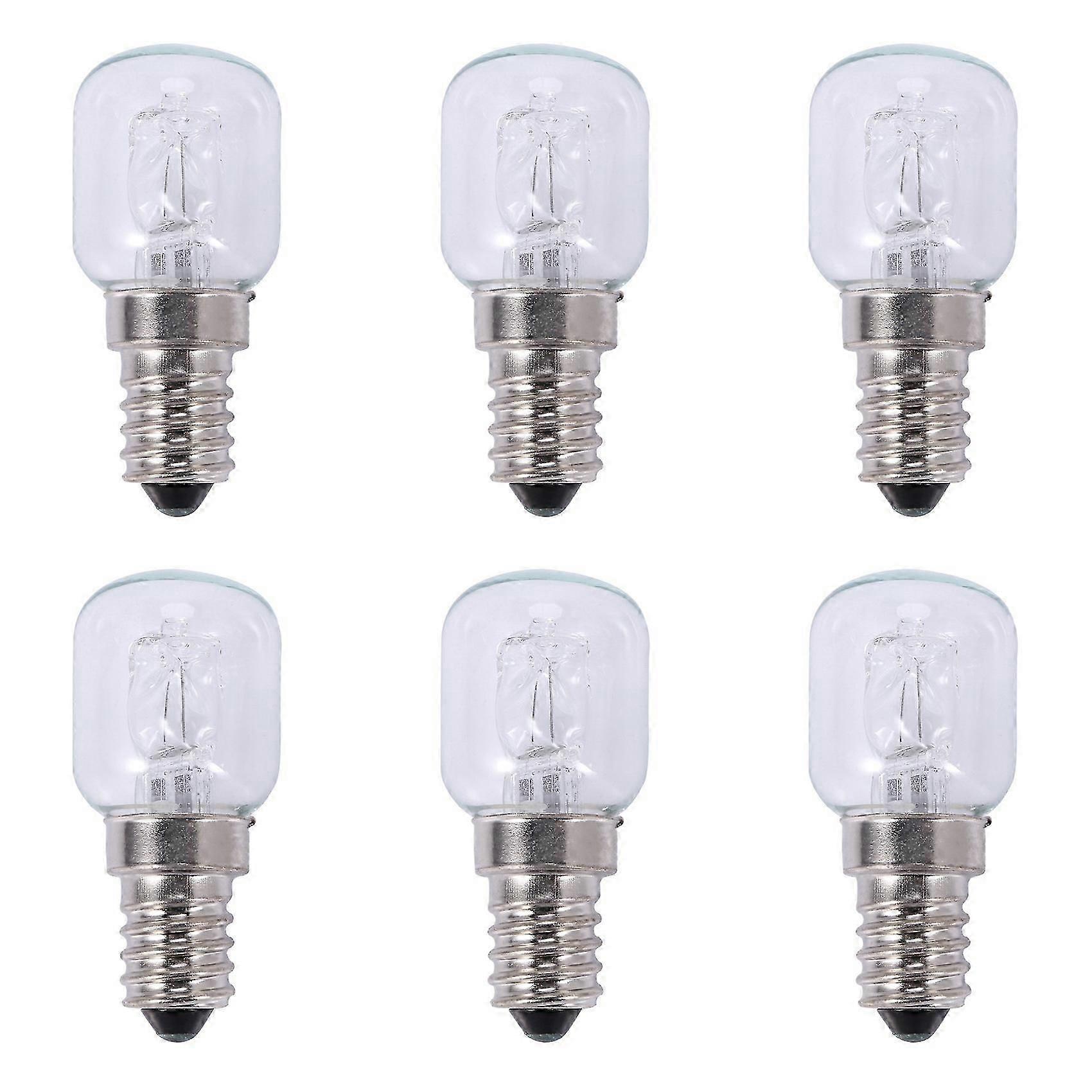 6X E14 High Temperature Bulb 500 Degrees 25W Halogen Bubble Oven Bulb E14 250V 25W Quartz Bulb
