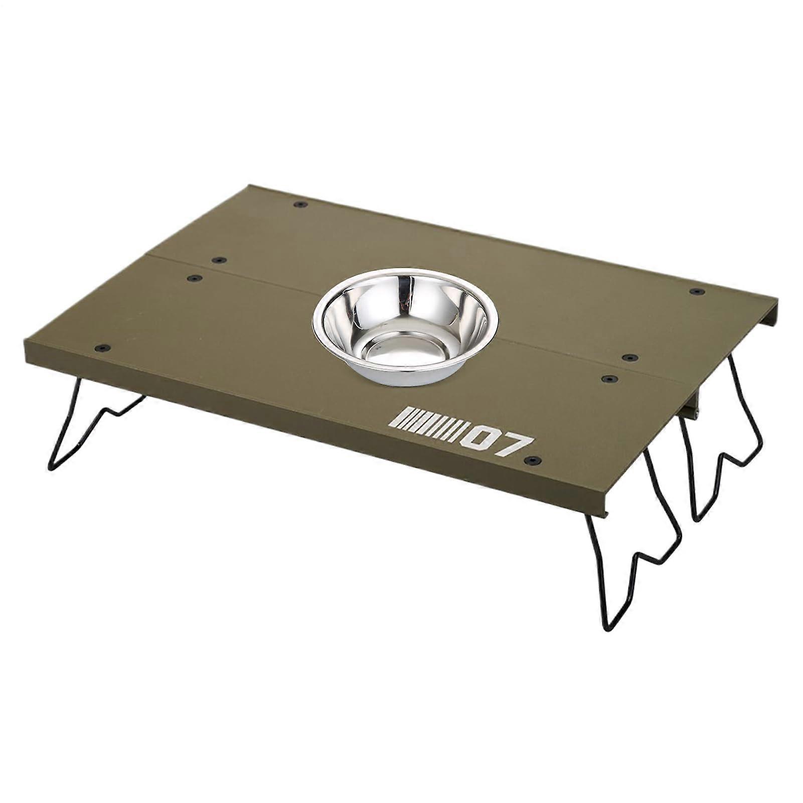 Foldable Camping Table Aluminum Alloy, Outdoor Lightweight Table For Laptop, Drinks, Food, And Lamp