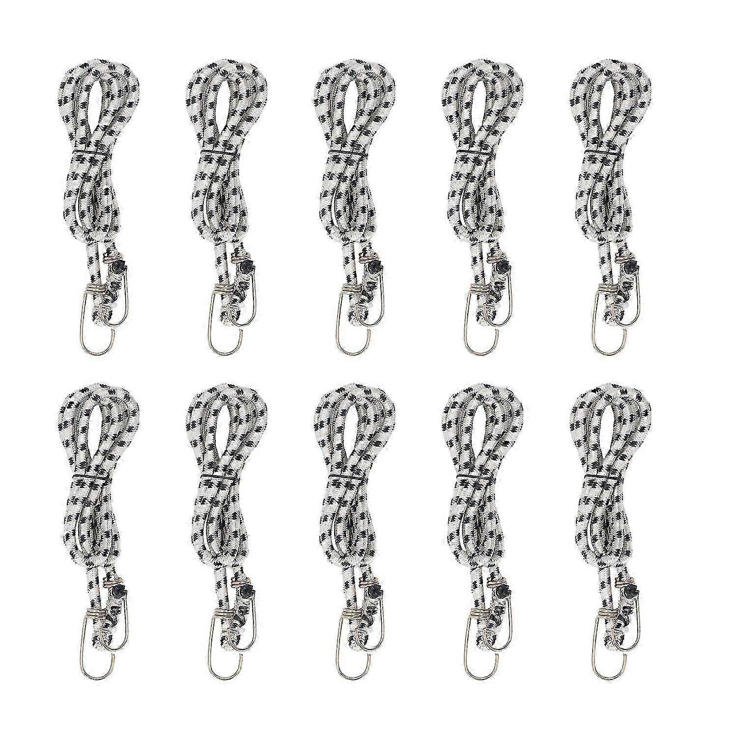 10PCS Rubber Elastic Rope with Hook Heavy Duty Tie Down Stretch String for Binding Packaging Securin