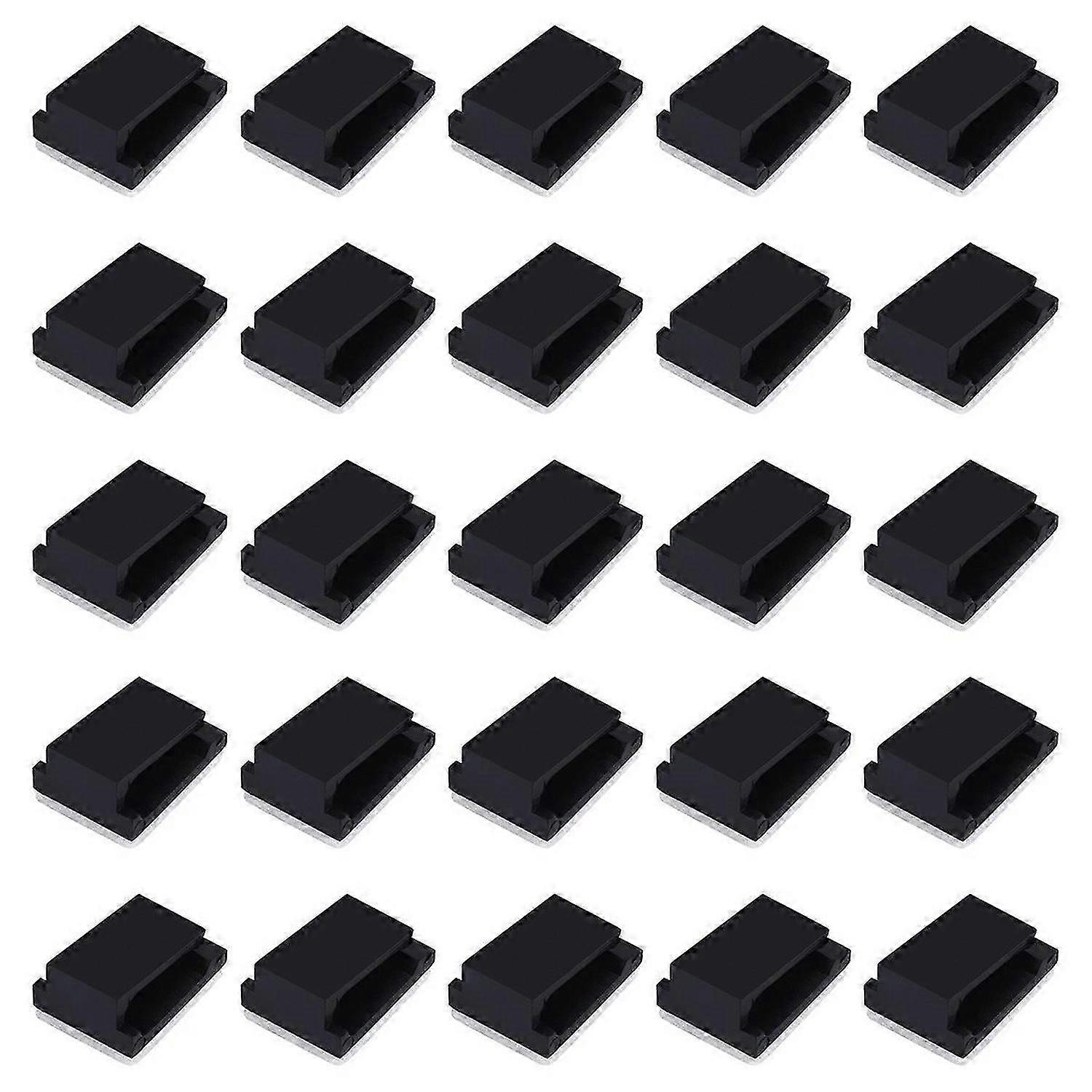30x Cable holder Cable clip Cable clamp Self-adhesive black