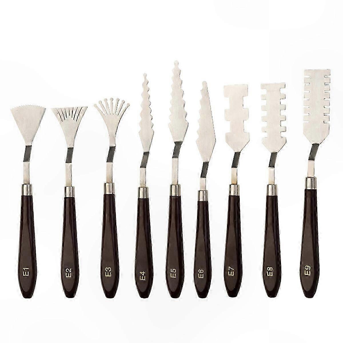 9-Piece Stainless Steel Art Tool Set for Painting and Mixing Tasks