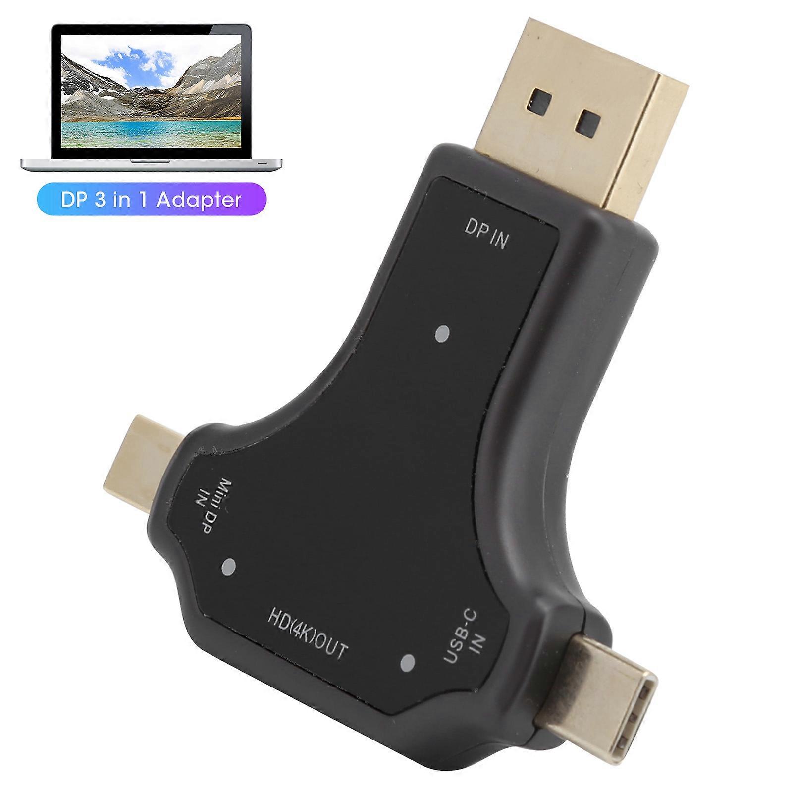 3-in-1 Multi-Function Adapter D63A DP/Mini DP to 4K HDMI Converter