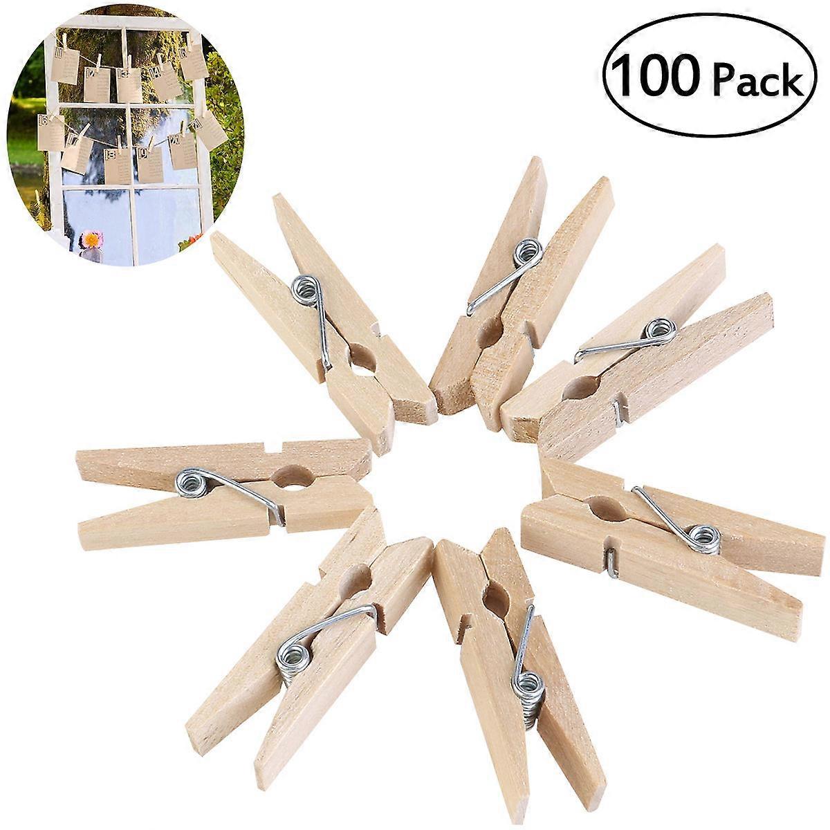 Clothespin Craft Clip for Hanging Clothes 100Pcs Mini Wooden Pegs
