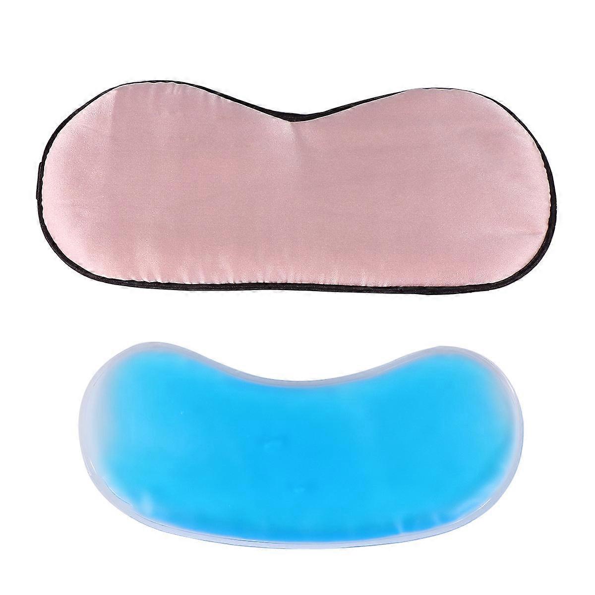 Shading Eye Mask Silk for Sleep with Flexible Strap in Pink Color