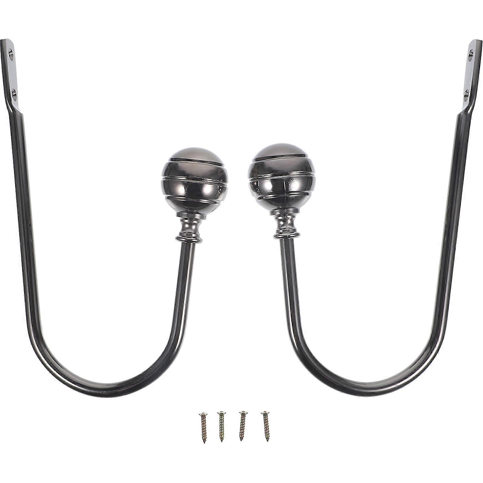 Curtain Tieback Iron Curtain Holdbacks for Curtains 2Pcs Wall Mounted Hooks