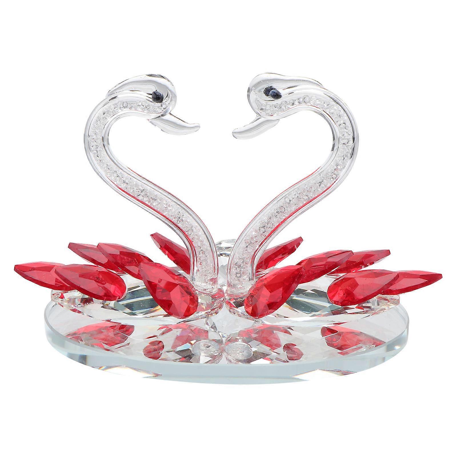 Crystal Swan Decorative Crystal Crafts for Decoration 1Pcs Red Synthetic Quartz