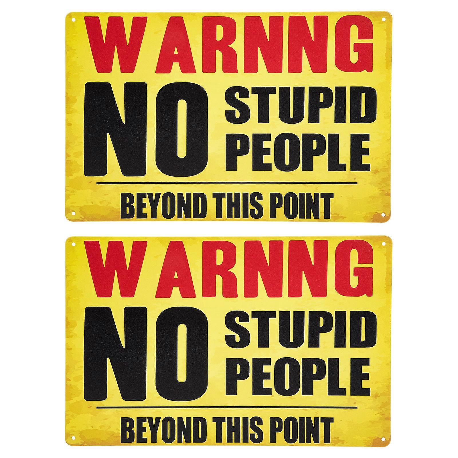 Yard Warning Sign Iron Rectangular Board Garden Private Property Yellow Durable 2Set