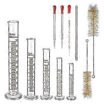Glass Graduated Measuring Cylinders Set,premium Borosilicate Cylinders Kit With 3 Pipettes+2 Brushe New quality