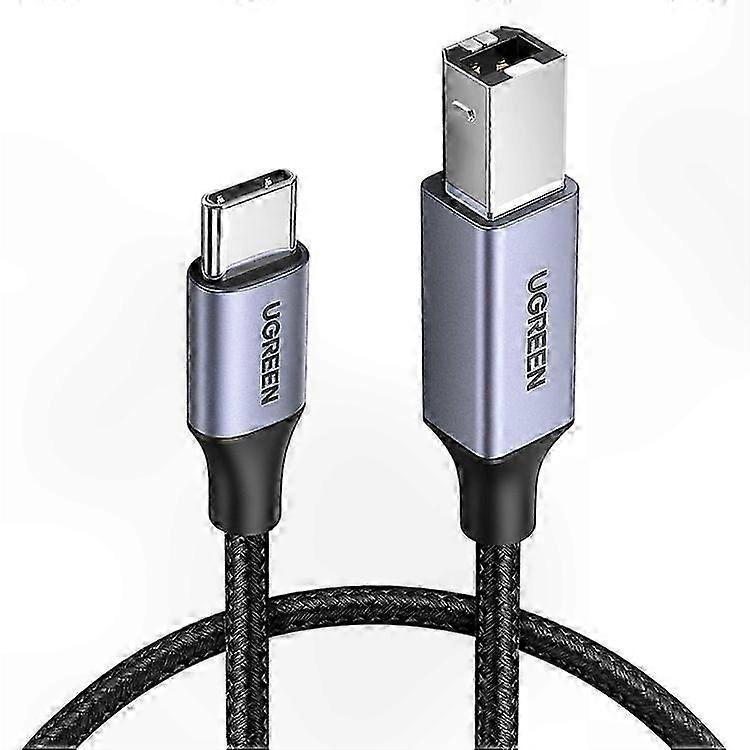 USB C to USB B 2.0 Braided Cord, 1.5m for Printers, Laptops, and Compatible Devices