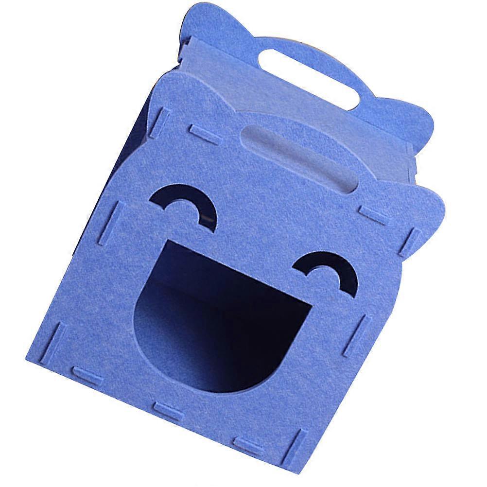 Cat Nest Felt Pet Bed for Comfortable Rest Blue Detachable Scratcher
