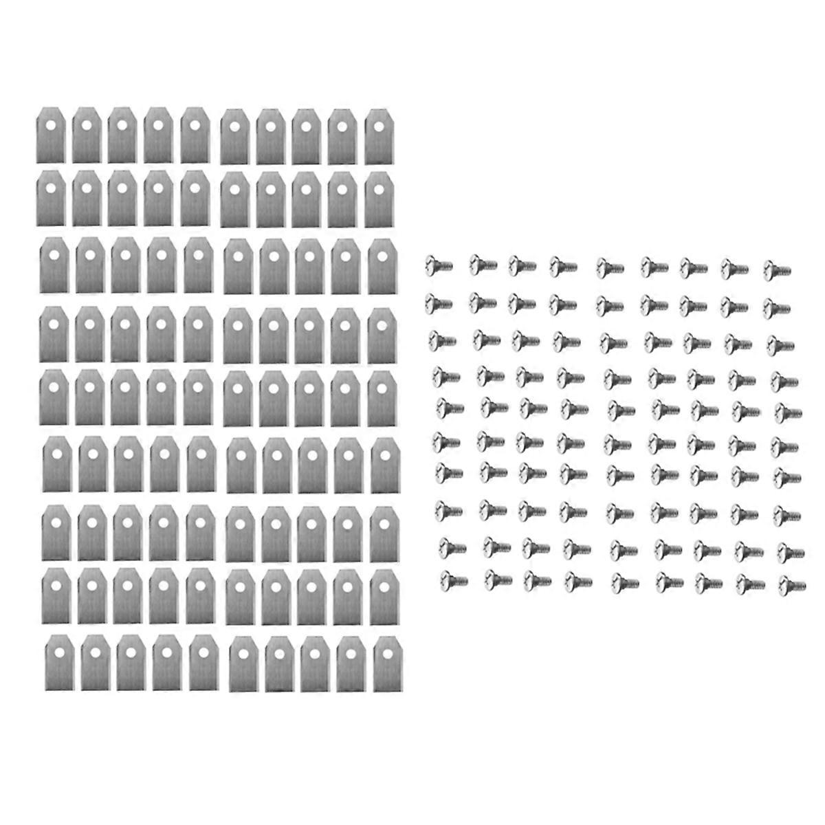 90 PCS Blades with Screws for Navimow I105N/I108N/I110N/ H500N/H800N/H1500N/H3000N Lawn Mower Silver