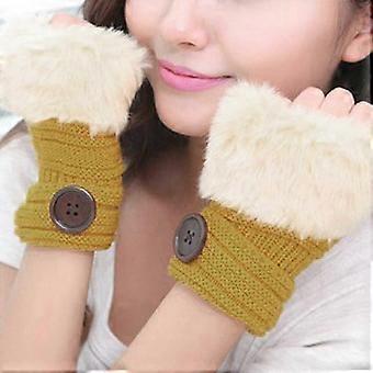 Damen Winter Kunstpelz Handgelenk Fingerlose Handschuhe Arm Warmer Fäustlinge Edition 0926