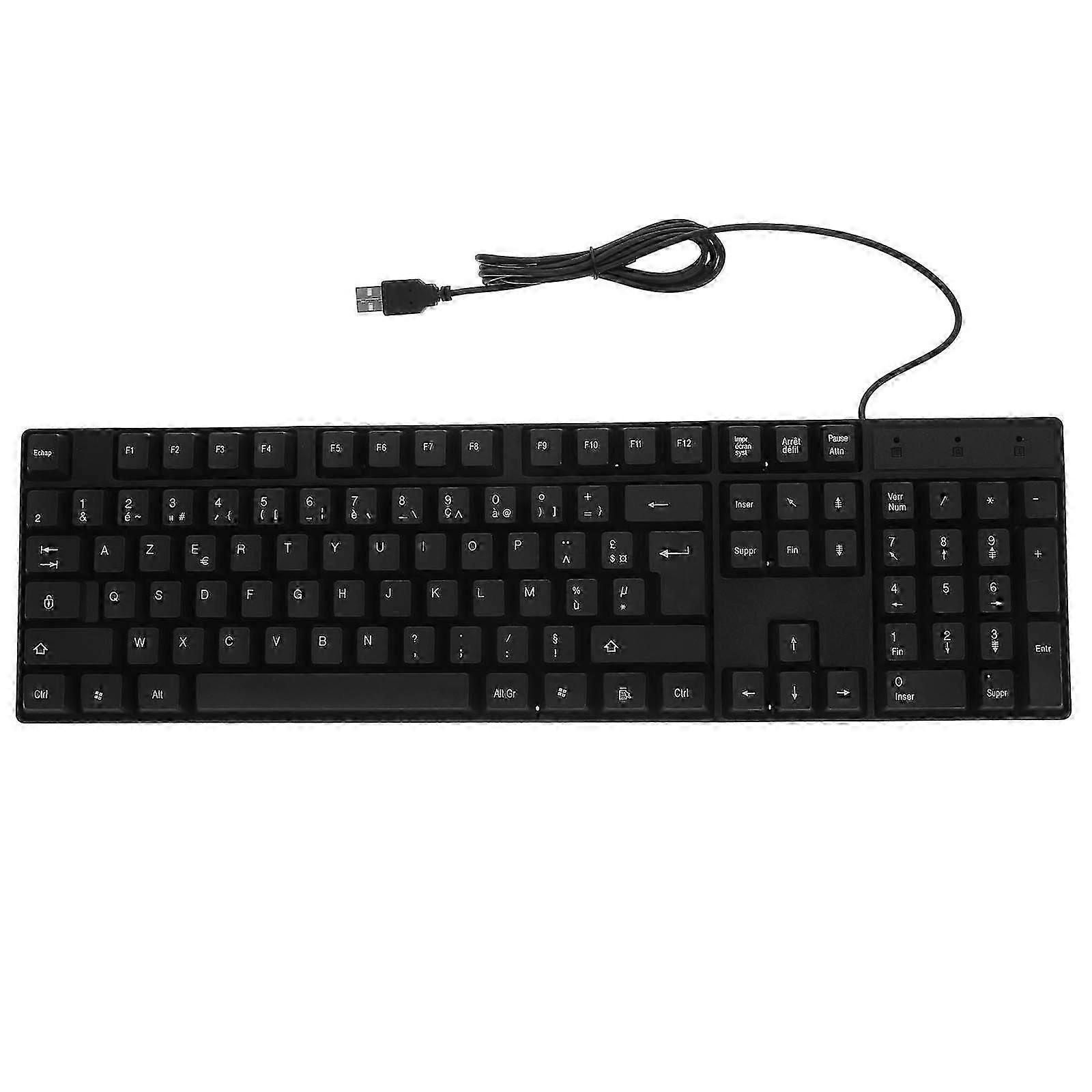 Wired Keyboard Full Size French Keyboard Office Work Black 16.90X4.91X0.98in USB Powered 1Pack