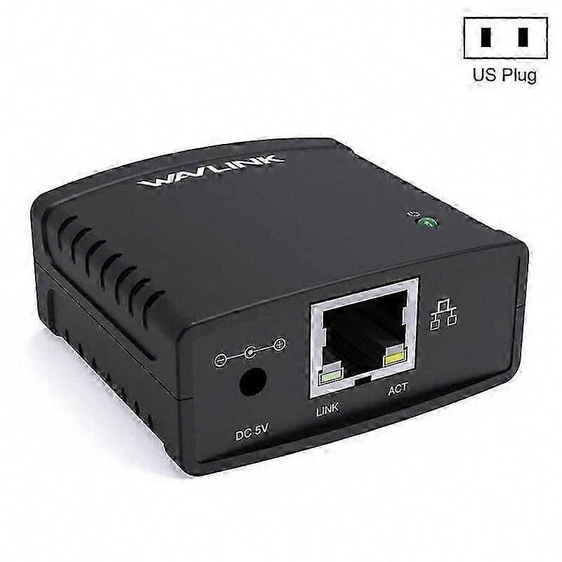 WAVLINK NU72P11 100Mbps USB 2.0 Network Print Server with Power Adapter for Network Printer Sharing