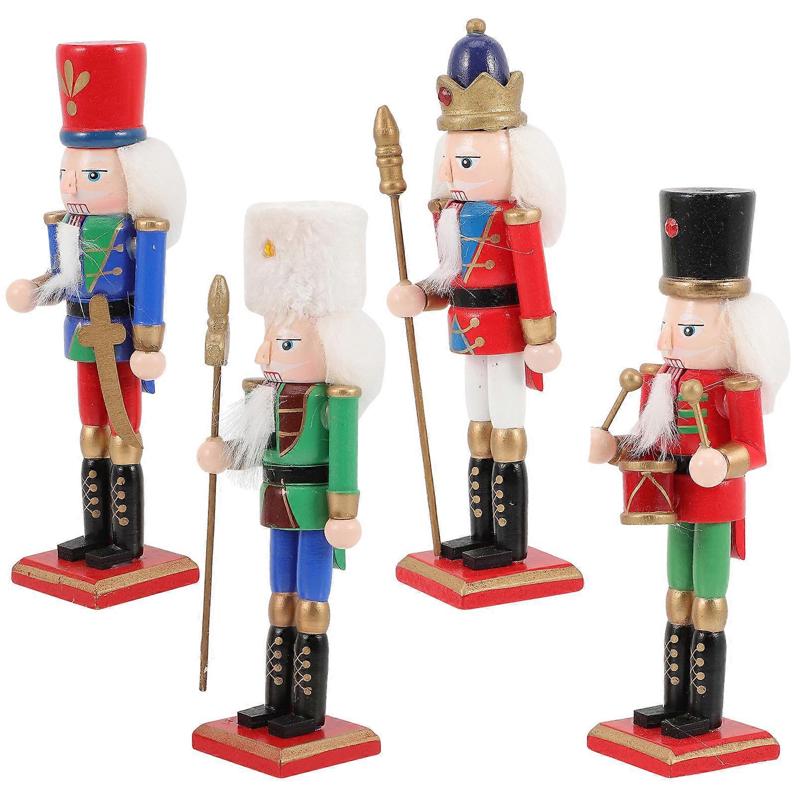 Xmas Decor Wooden Nutcracker Figures for Decor 12Pcs Pack