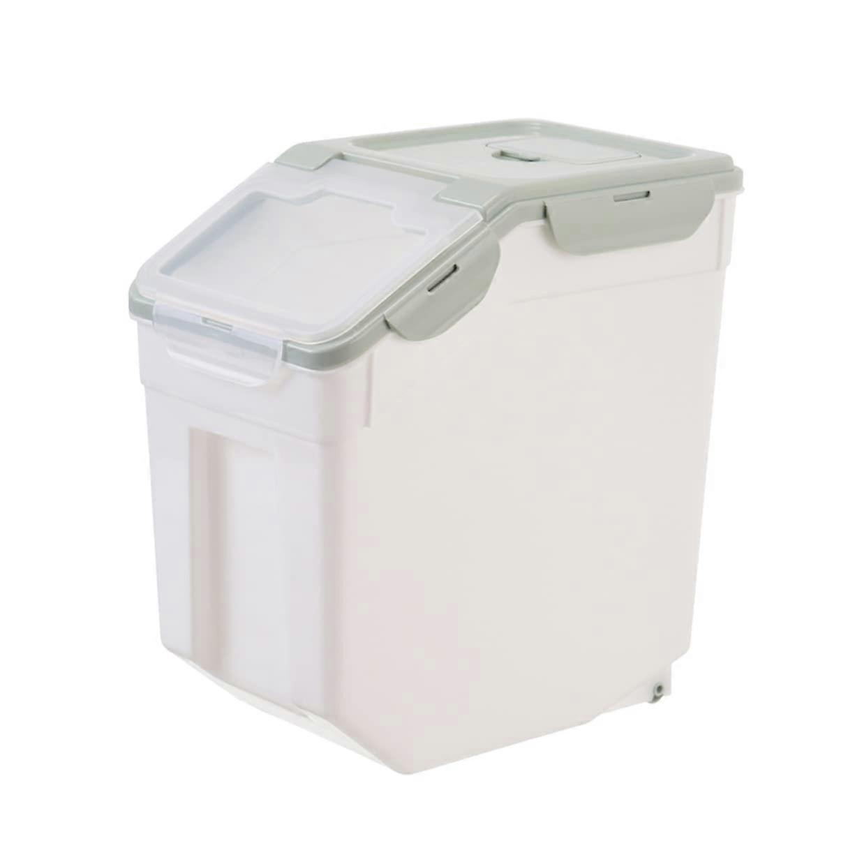 PET Food Storage Bin Airtight Plastic Container Green Size L MoistureProof Sturdy Jar