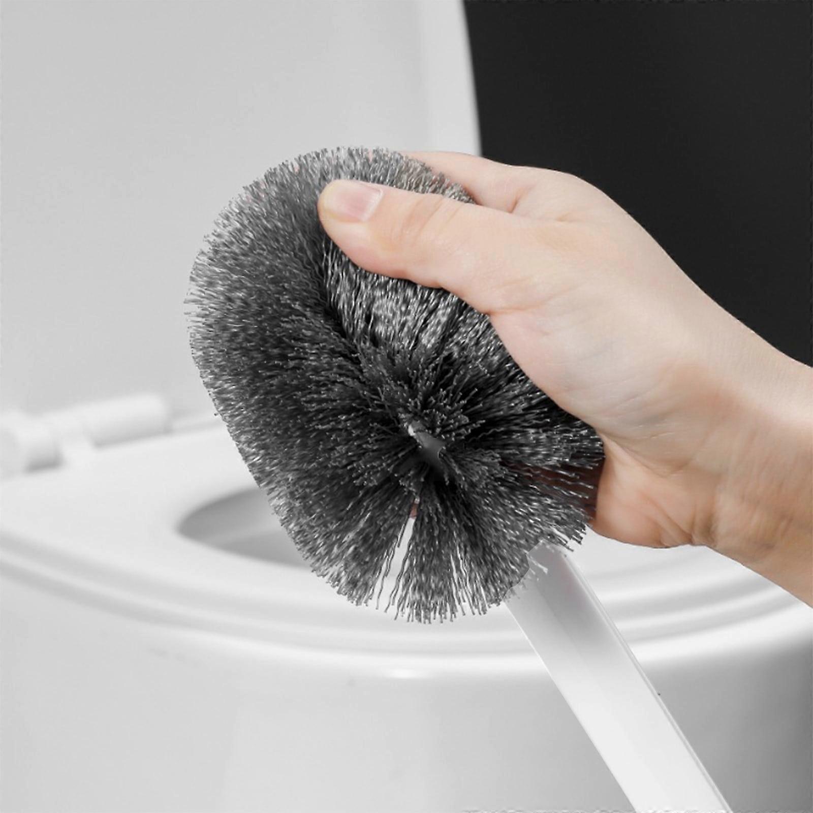 S-Shaped Long Handle Toilet Brush with Soft Bristles, No Dead Ends, New Design - Compatible with Standard Holders