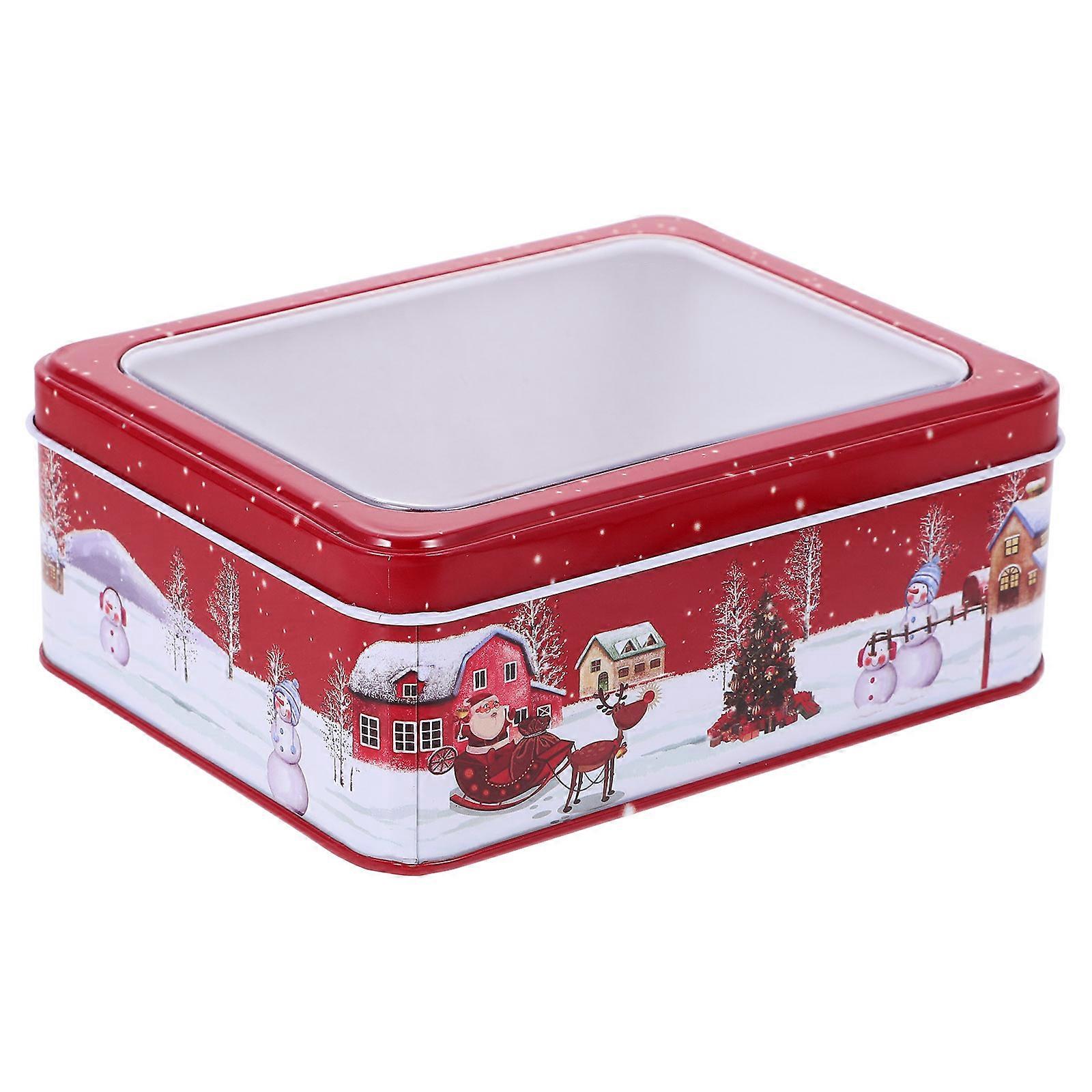 Xmas Tinplate Gift Box For Storing Cookies And Treats Ideal For Gift Giving Occasions In Christmas Style 3Pcs