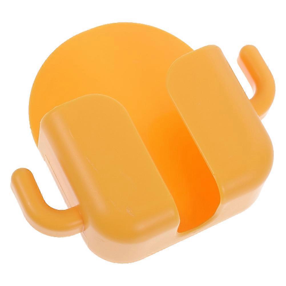 Yellow Plastic Wall Mount Phone Bracket for Remote Control Organizer