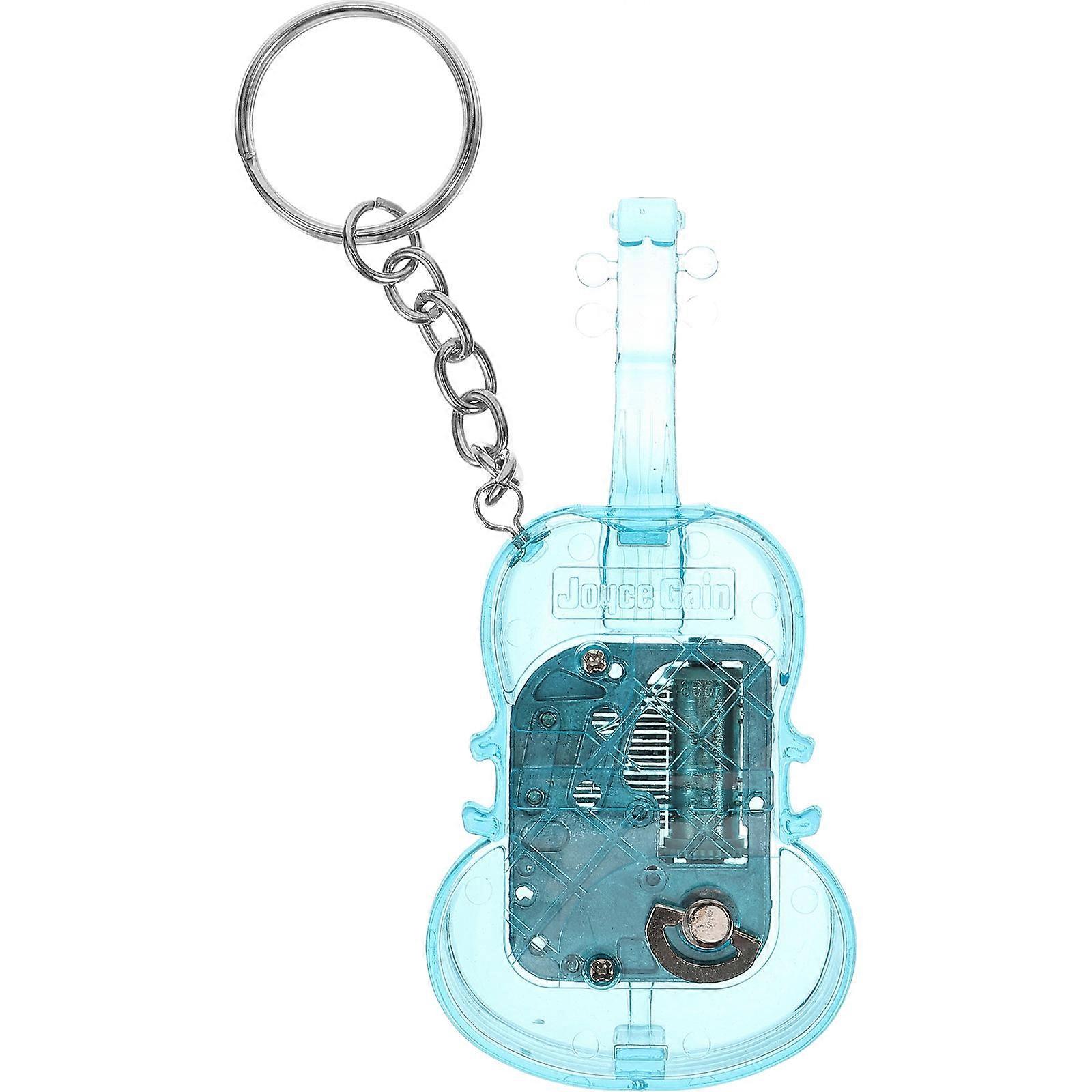Musical Box Violin Keychain for Holding Use 5Pcs with Sky Blue Acrylic