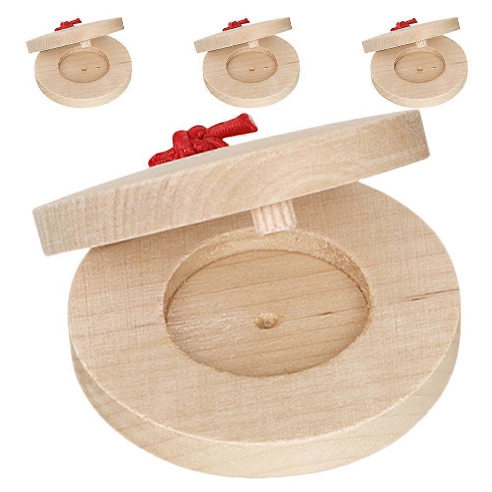 Wooden Castanets Percussion Instruments for Kids 10Pairs Set Beige