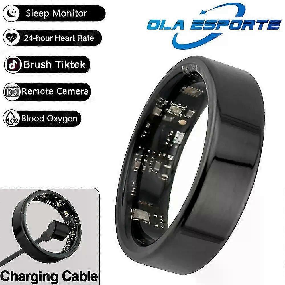 con New 5ATM Waterproof Smart Ring Men Women Temperature Detection Health Monitoring Pressure Measurement Gesture Control Smartring