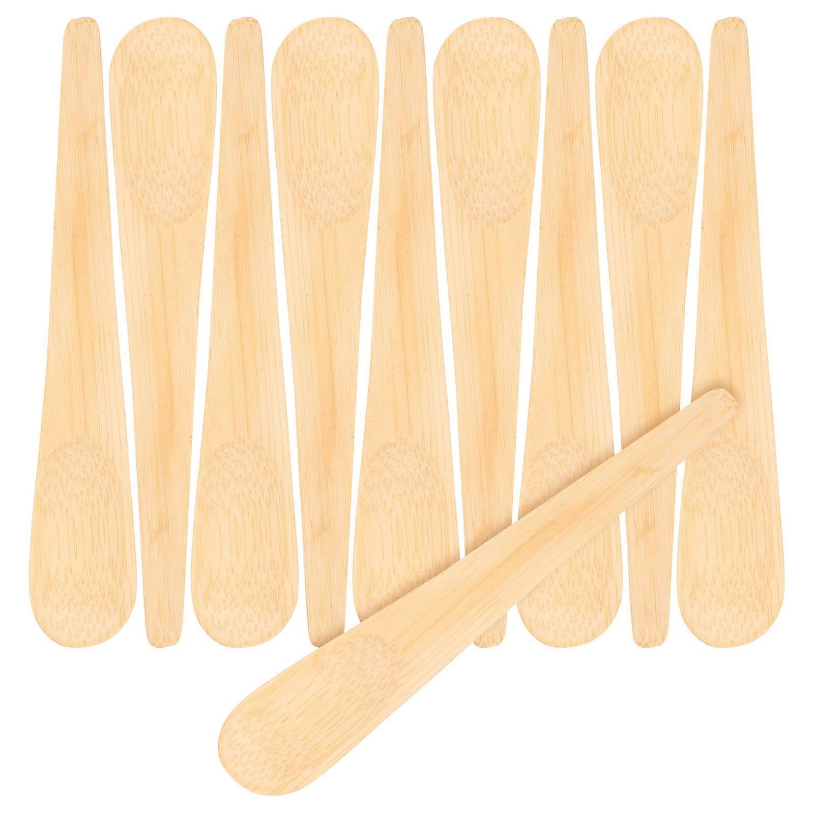Coffee Mixing Spoons 10Pcs Wooden Stirring Spoon For Daily Use Smooth Surface And Comfortable To Hold Khaki Color