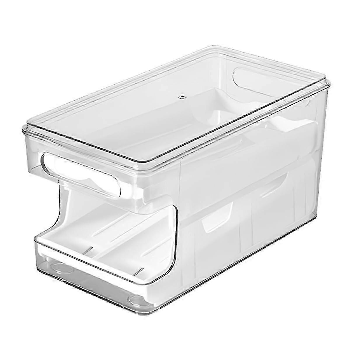2025 Refrigerator Egg Holder Stackable Organizer with Double Capacity Transparent Box