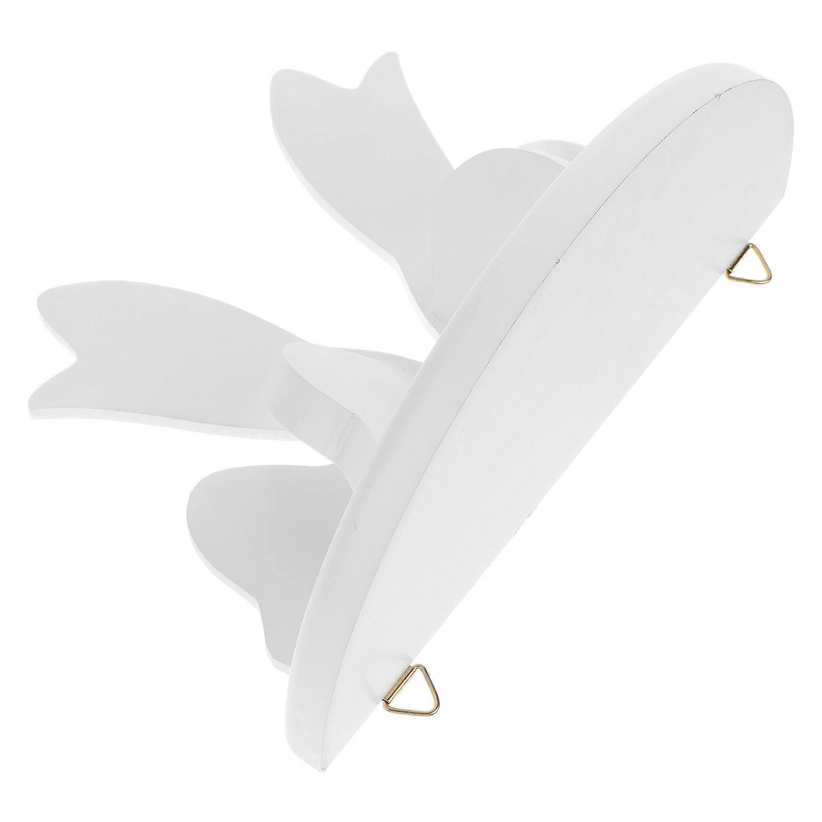 Nordic Style Wall Mounted Wooden Floating Shelf for Storage White