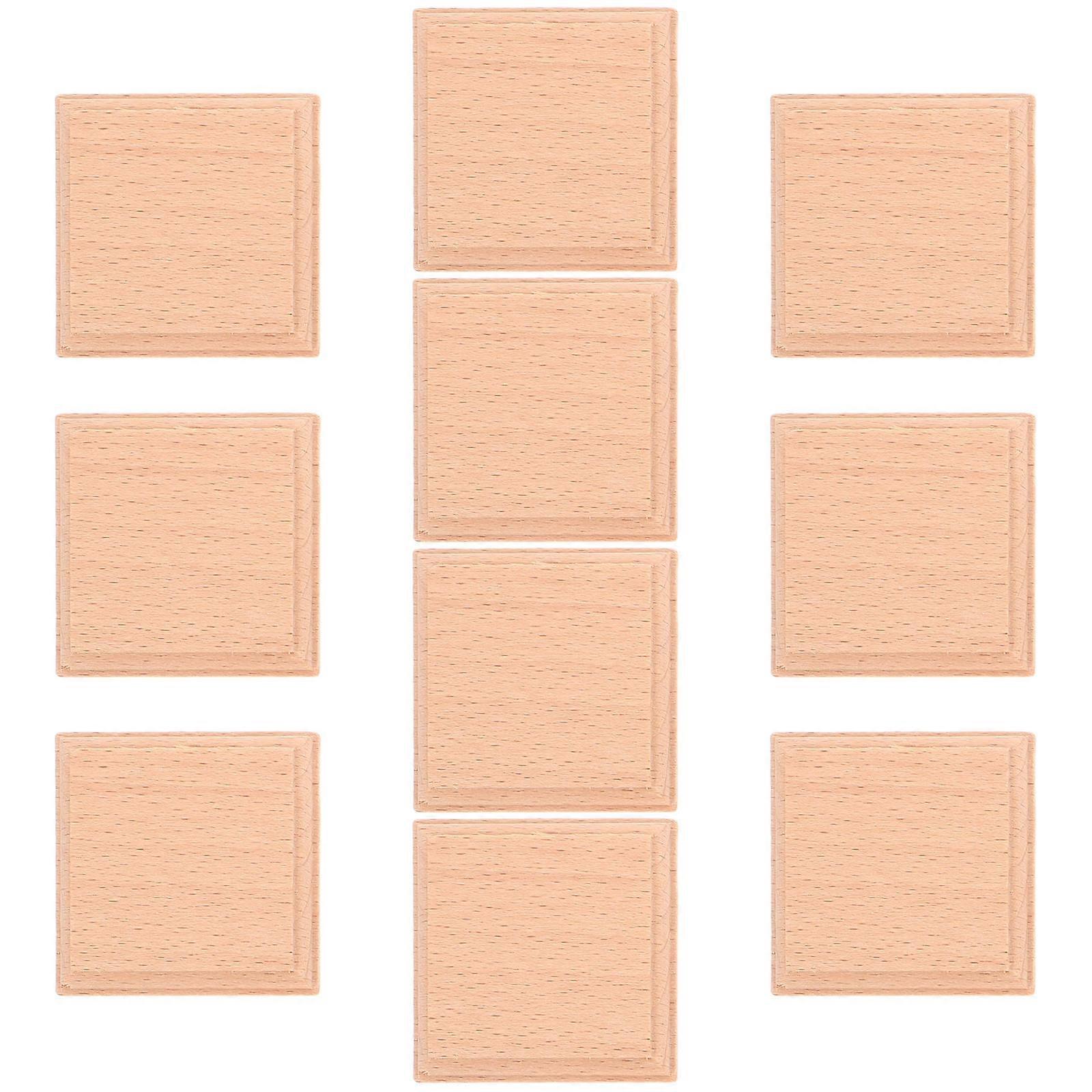 Beechwood Square Wooden Riser Wood Blocks for Display 20Pcs