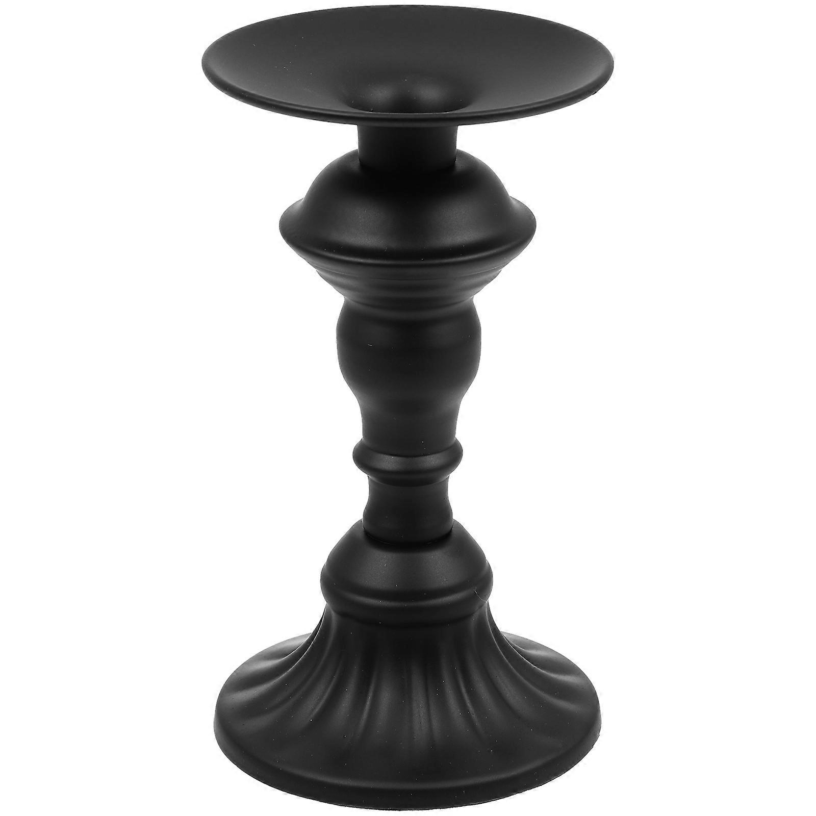 Creative Black Candle Holder Iron Art Decor for Dining Table 5Pcs