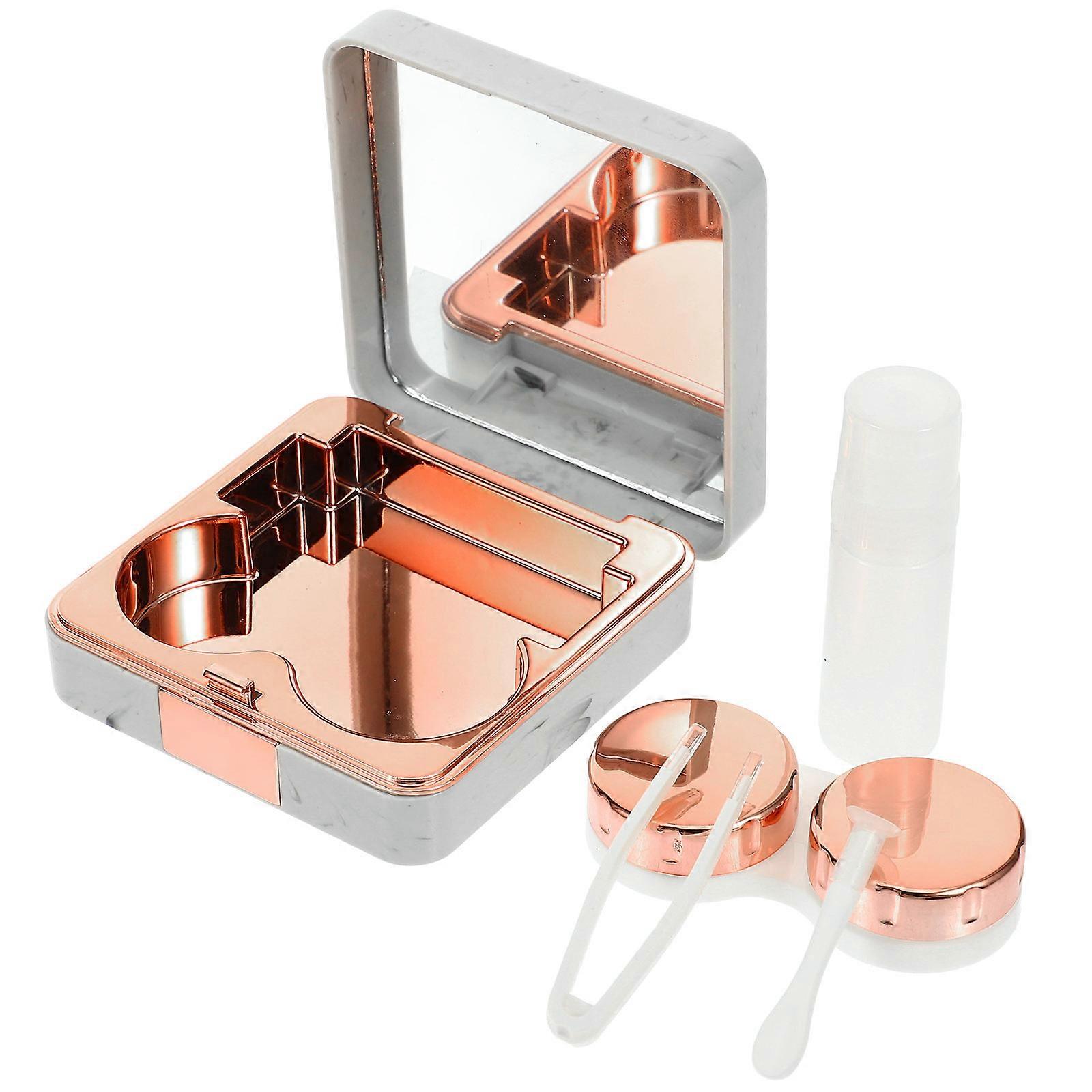 Decorative Contact-Lens Box Travel Cosmetic Lens Cases for 4Sets with Tools
