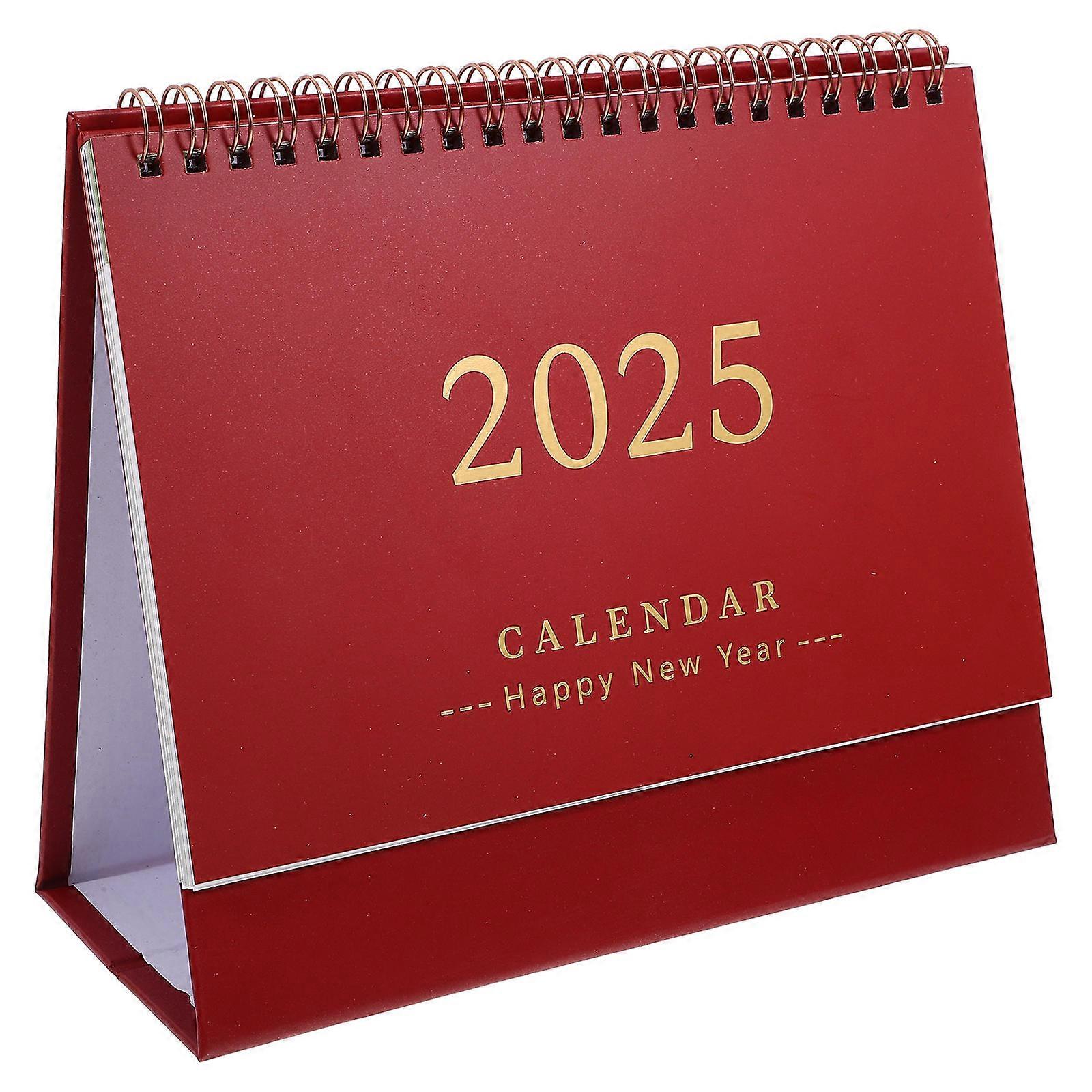 Standing Desk Calendar Desktop Paper Calendar for Decor 5Pcs Red Paper Material